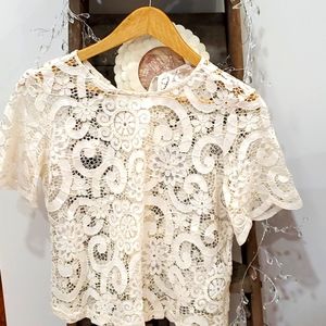 Nanette Lepore Lace,  Tie back blouse.  Sheer